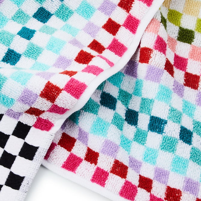 Rainbow Micro Check Hand Towel - {current_domain}