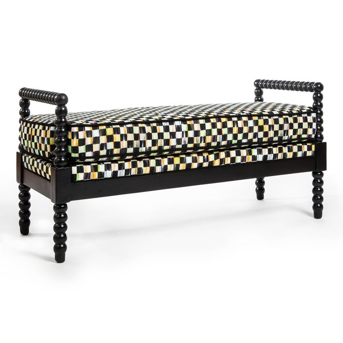 Spindle Check Outdoor Bench - {current_domain}