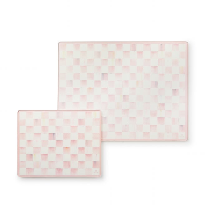 Rosy Check Glass Cutting Boards, Set of 2 - {current_domain}