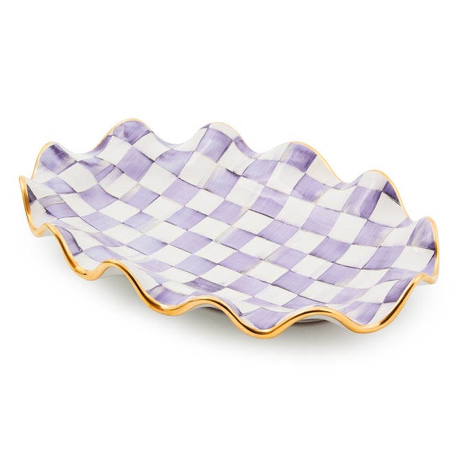 Plum Check Ceramic Serving Platter - {current_domain}