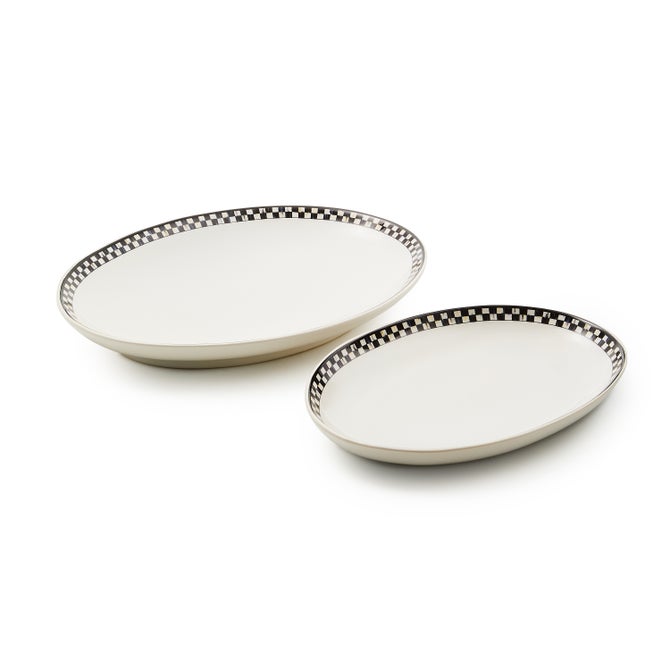 Courtly Check Everyday Oval Platters, Set of 2 - {current_domain}
