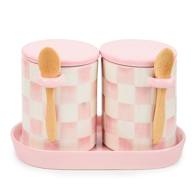 Rosy Check Farmhouse Canisters, Set of 2 - {current_domain}