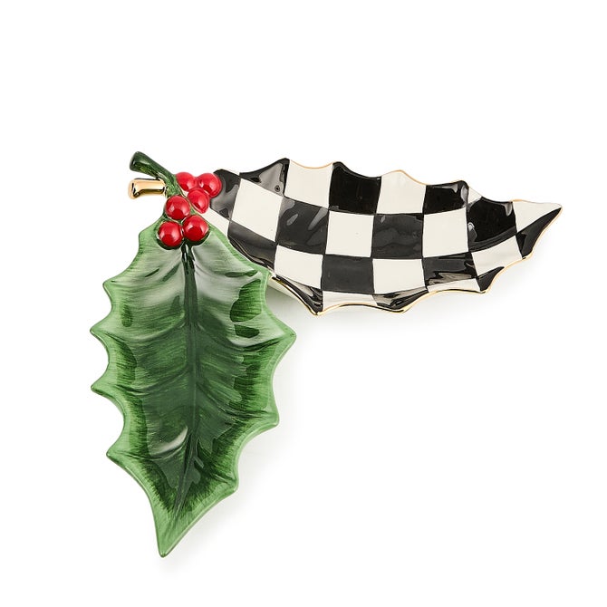 Holly Leaf Ceramic Trinket Tray - {current_domain}