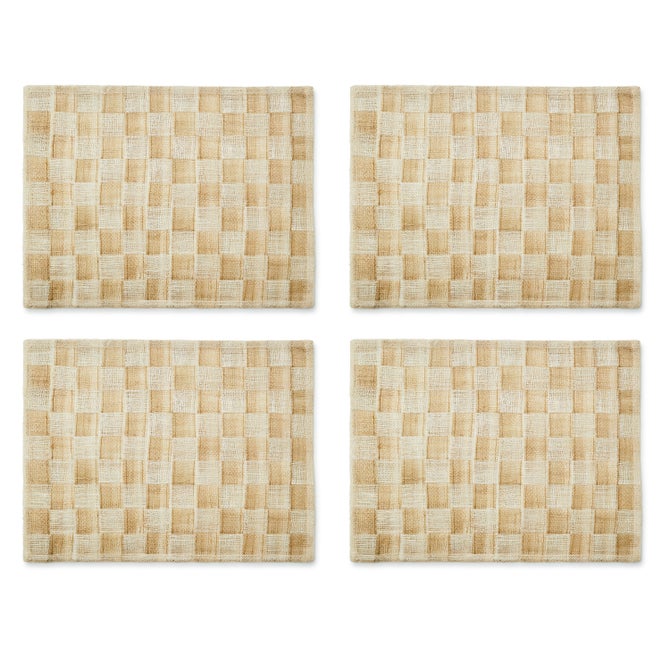 Flax Sinamay Placemats, Set of 4 - {current_domain}