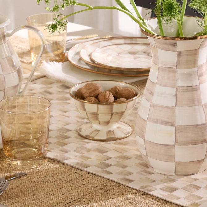 Enamel Check Ice Cream Dish - {current_domain}