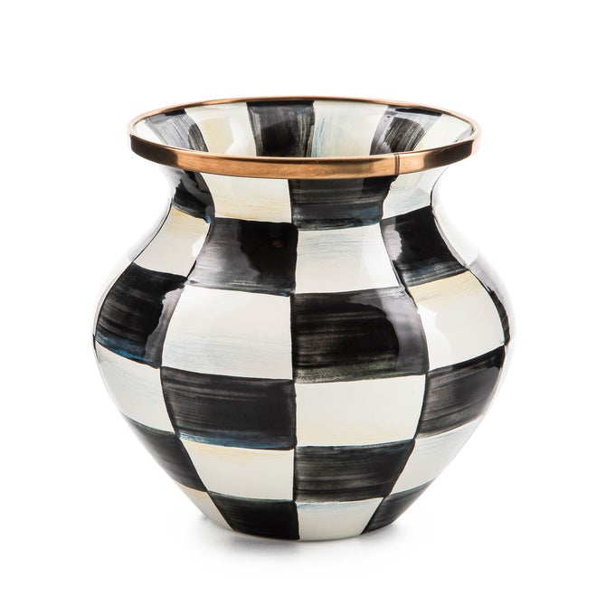 Courtly Check Enamel Vase - {current_domain}