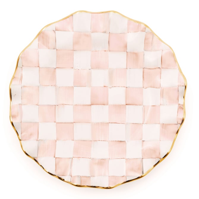 Rosy Check Ceramic Fluted Dinner Plate - {current_domain}