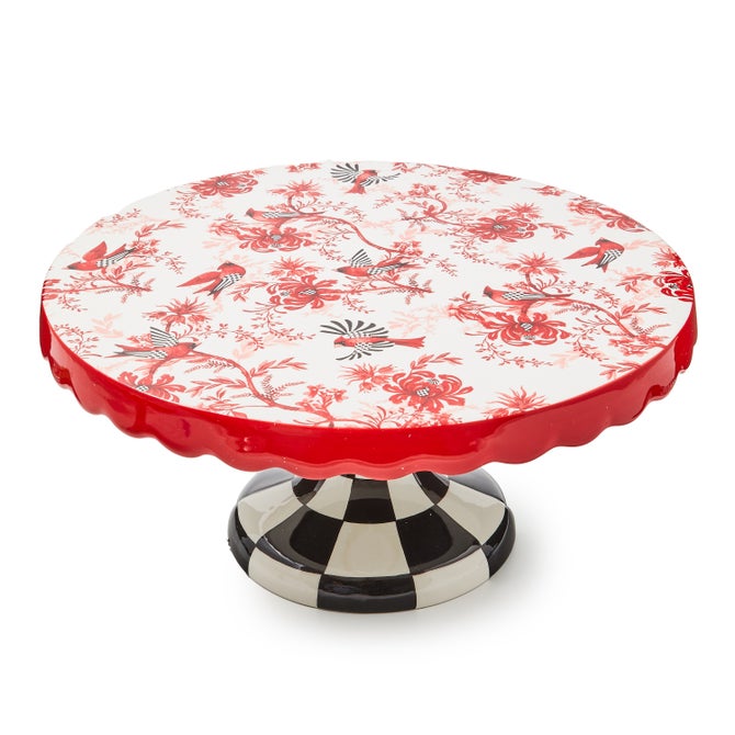 Cardinal Toile Large Pedestal Platter - {current_domain}