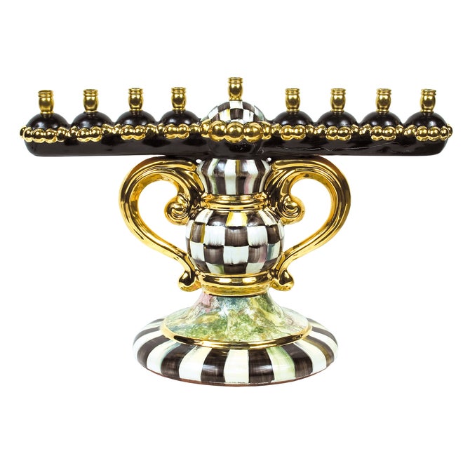 Courtly Check Ceramic Menorah - {current_domain}