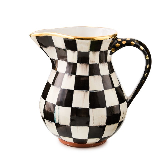 Courtly Check Ceramic Portly Pitcher - {current_domain}