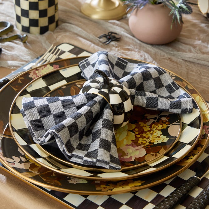 Courtly Check Pumpkin Napkin Rings, Set of 4 - {current_domain}