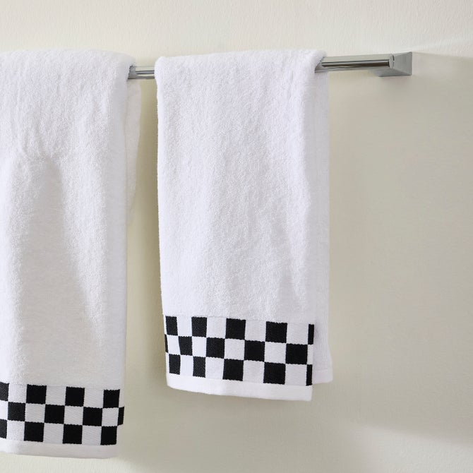 Hand Towel with Black Check Border - {current_domain}