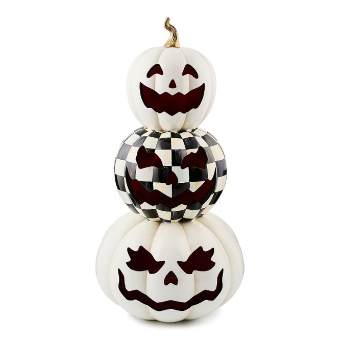 Courtly Check Stacked Illuminated Pumpkins - {current_domain}