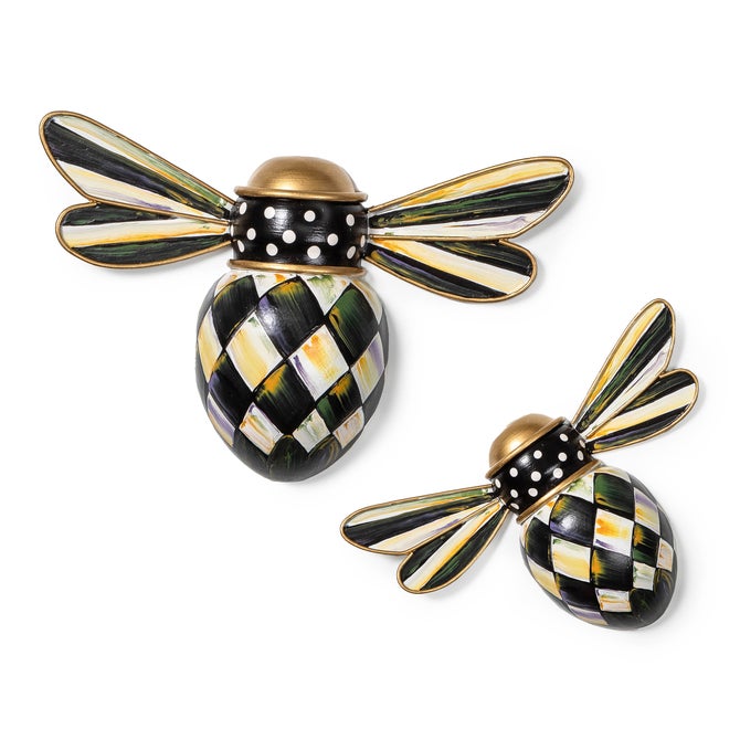 Courtly Check Outdoor Bee Wall Decor, Set of 2 - {current_domain}