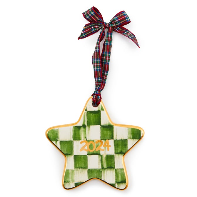Forest Check 2024 Ceramic Star Ornament - {current_domain}
