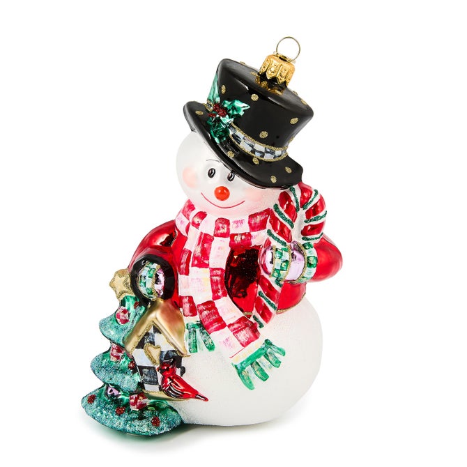 Check It Out Snowman Glass Ornament - {current_domain}