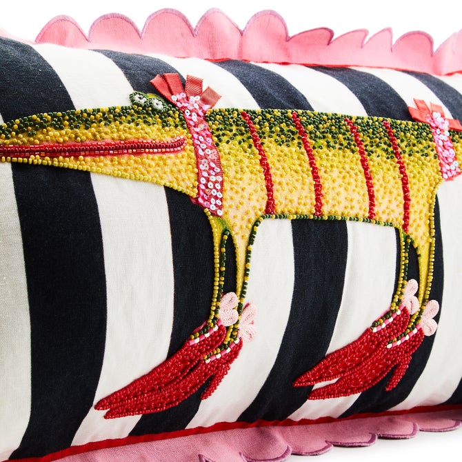 Patience Brewster Gloria Alligator Striped Lumbar Throw Pillow - {current_domain}