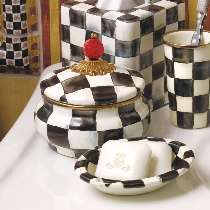 Courtly Check Squashed Pot - {current_domain}