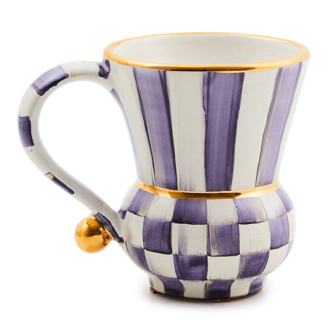 Plum Check Ceramic Mug - {current_domain}
