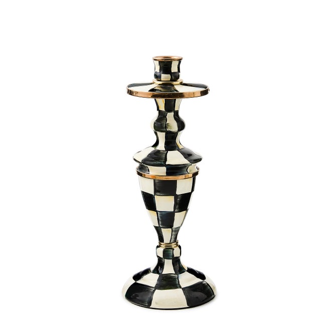 Courtly Check Medium Enamel Candlestick - {current_domain}