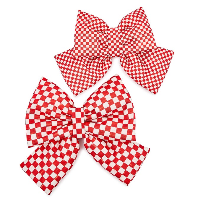 Red Check Small Bow - {current_domain}