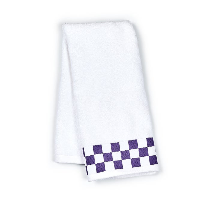 Hand Towel with Plum Check Border - {current_domain}