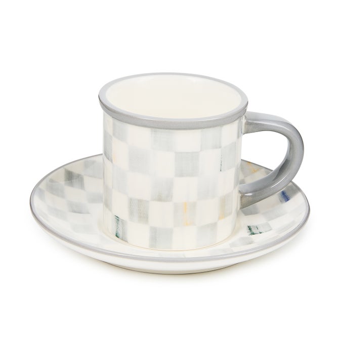 Sterling Check Espresso Cup & Saucer, Set of 2 - {current_domain}