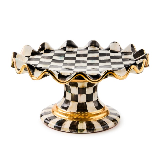 Courtly Check Ceramic Fluted Cake Stand - {current_domain}
