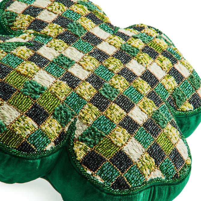 Shaped Lucky Clover Throw Pillow - {current_domain}