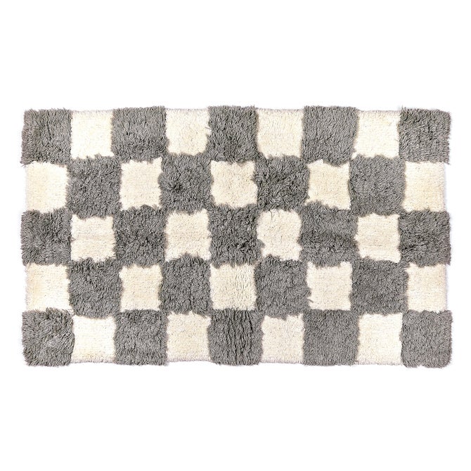 Checkerboard Grey Bath Rug - {current_domain}