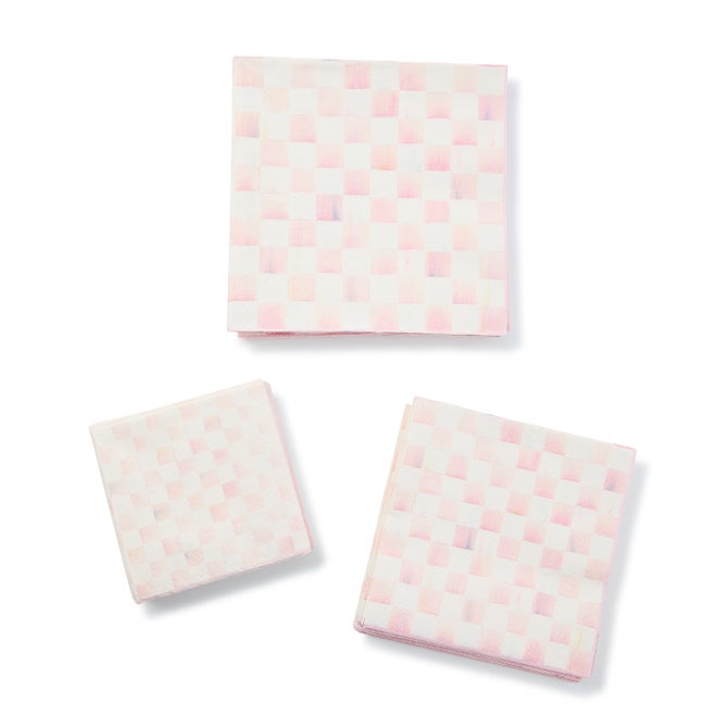 Rosy Check Cocktail Paper Napkins - {current_domain}