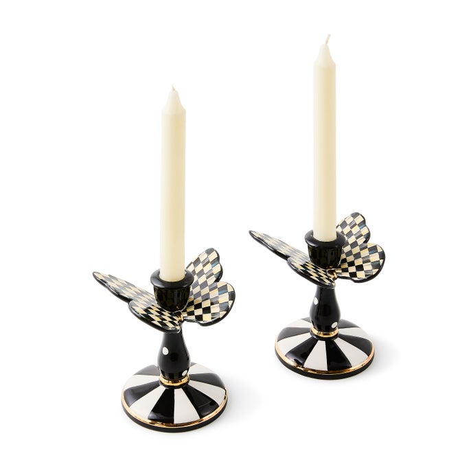 Courtly Check Tall Butterfly Candlesticks, Set of 2 - {current_domain}