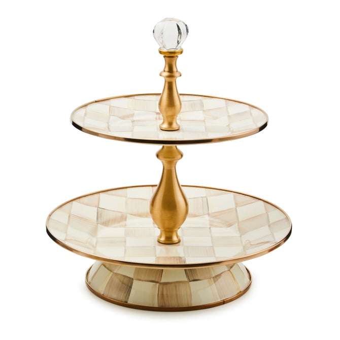 Mocha Check Two Tier Sweet Stand - {current_domain}