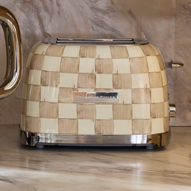 Mocha Check 2-Slice Toaster - {current_domain}