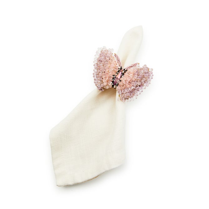 Pink Butterfly Hill Napkin Rings, Set of 4 - {current_domain}