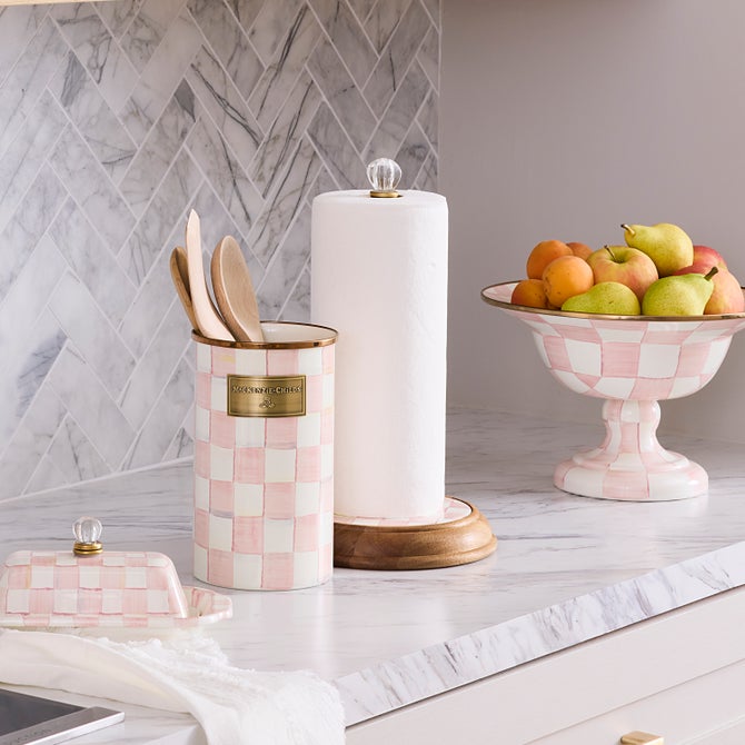 Rosy Check Wood Paper Towel Holder - {current_domain}