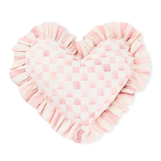 Rosy Heart Throw Pillow with Ruffle - {current_domain}