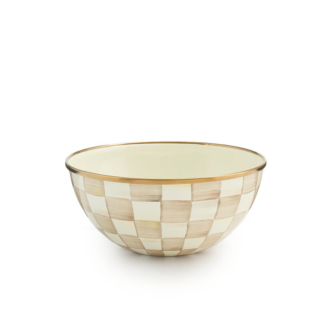 Mocha Check Enamel Everyday Bowl - {current_domain}