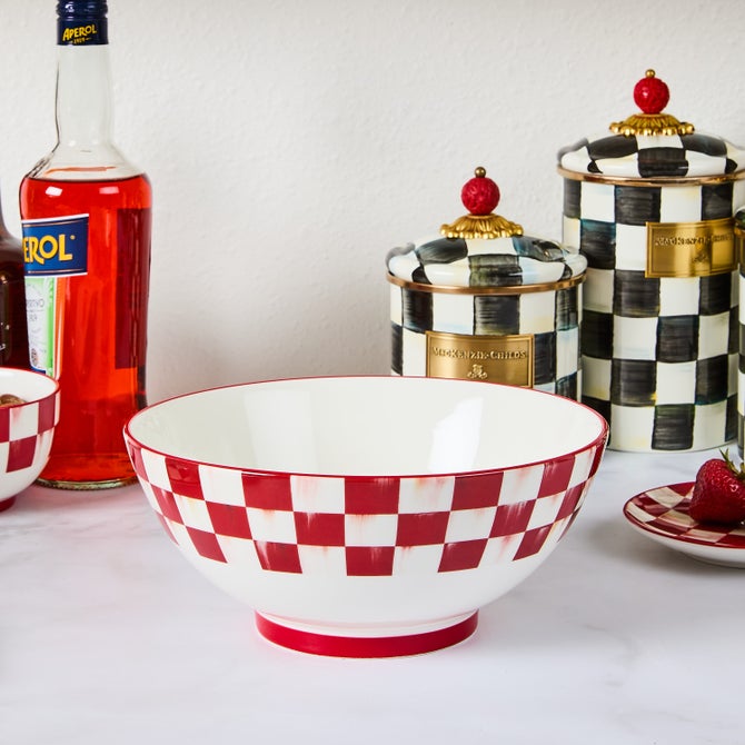 Cherry Check Serving Bowl - {current_domain}