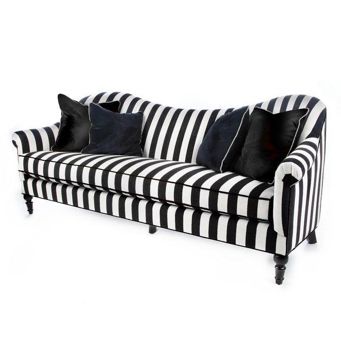 Marquee Black Stripe Chenille Sofa - {current_domain}