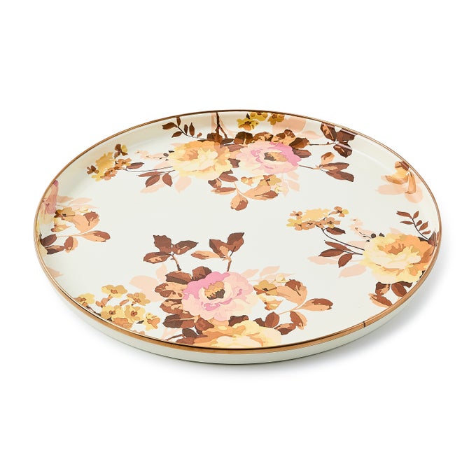 Wild Rose White Round Tray - {current_domain}