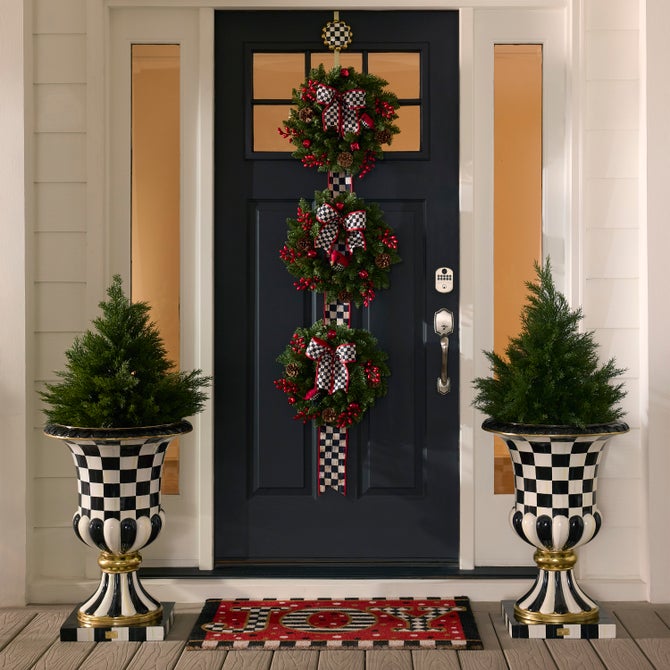 Courtly Check Pedestal Urn, Set of 2 - {current_domain}