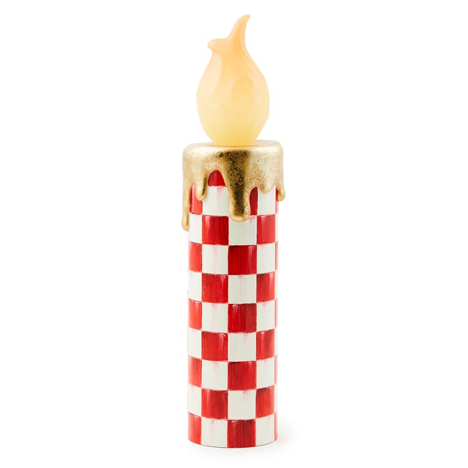 Cozy Christmas Illuminated Red Check Melting Candle - {current_domain}