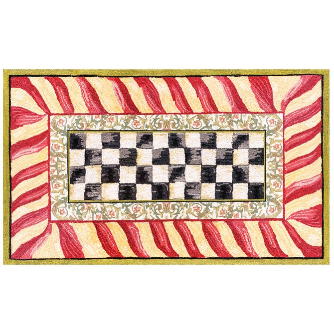 Courtly Check Red & Gold 3' x 5' Washable Rug - {current_domain}