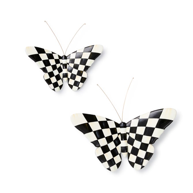 Courtly Check Outdoor Butterflies Wall Decor, Set of 2 - {current_domain}