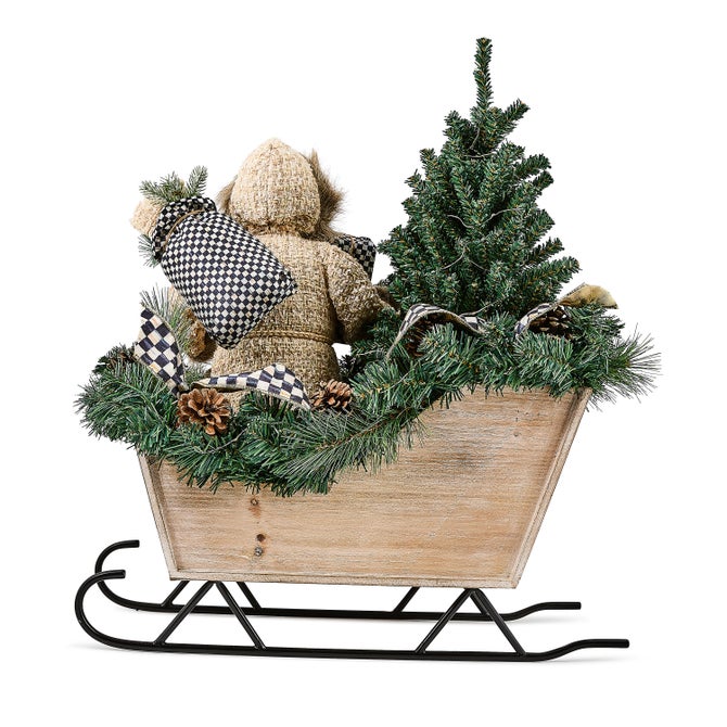 Farmhouse Illuminated Santa in Sleigh - {current_domain}