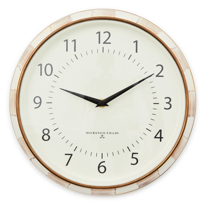 Mocha Check School Wall Clock - {current_domain}