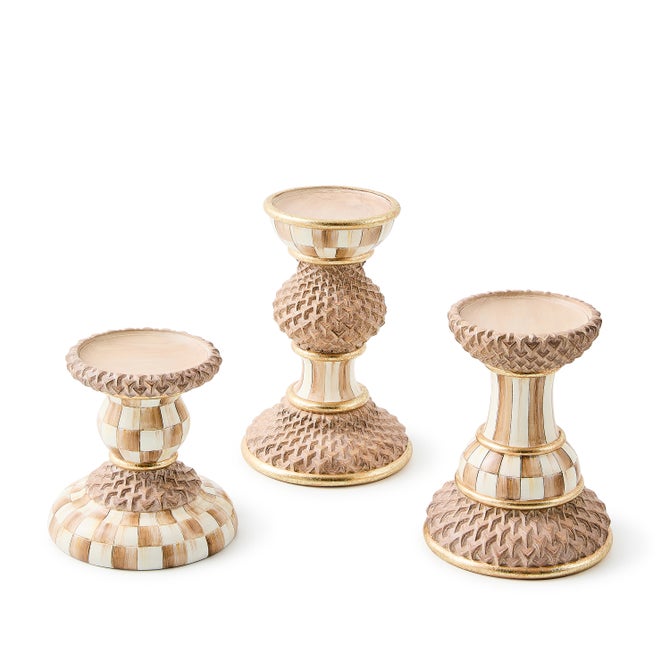 Mocha Pillar Candle Holders, Set of 3 - {current_domain}