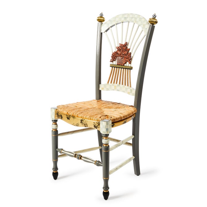 Sterling Check Flower Basket Side Chair - {current_domain}