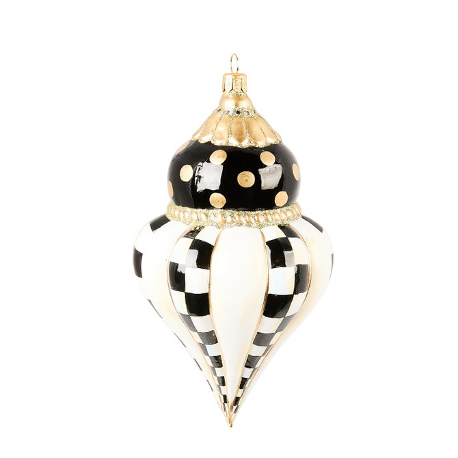 Courtly Noel Fluted Drop Glass Ornament - {current_domain}